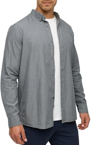 Indicode InKamby Herenhemd van 97% katoen, effen, donkergrijs (dark grey), S