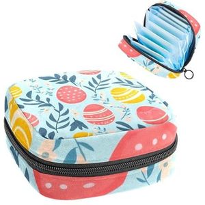 Opbergtas voor maandverband, paaseieren en lentebladeren, draagbare maandverband, inlegkruisjes, tampons, maandverband, opberghouder voor vrouwen, school, kantoor