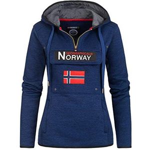 Geographical Norway UPCLASSICA LADY - Vrouwen Sweatshirt Hoody Polar Fleece Kangaroo Zakken - Vrouwen Sweatshirt Casual Mouw Long Sleeve Warm Casual Sweater - Hoodie Jas Tops Sport (DONKERBLAUW S)