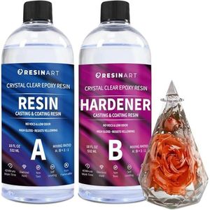EPRESINART Epoxy Hars, 1033ml, 1:1 Ratio, Niet-giftig, Clear Epoxy Hout Kit, voor Art Design, Catering, Wandtegel, Vloeren