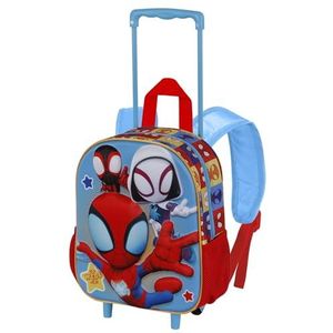 Spiderman Three-Small 3D Rugzak met wielen, blauw, 26 x 34 cm, inhoud 12,5 l, Blauw, Eén maat, Kleine 3D Rugzak met Wielen Drie