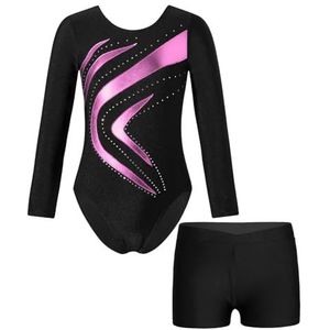 GSJNHY - Balletpak - Roze - Gymnastiekshirt voor Meisjes - Lange Mouwen