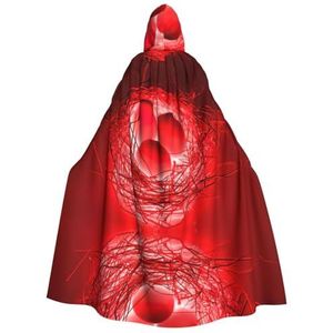 DEXNEL 59 inch Hooded Mantel, Halloween Cosplay Sets, Halloween Heks Cosplay Gewaad Kostuum, Volwassen Hooded Mantel Rode Eieren
