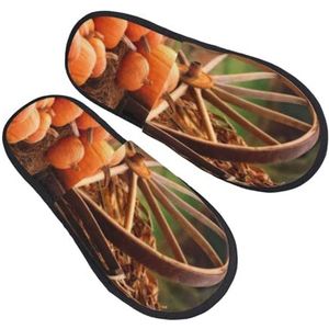 BONDIJ Herfst oogst seizoen print slippers zachte pluche huispantoffels warme instappers gezellige indoor outdoor slippers voor vrouwen, Zwart, one size