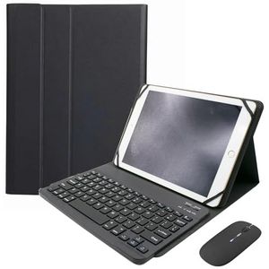 Universele Toetsenbordhoes Voor 9,7"", 10,1"", 10,2"", 10,5"", 10,9"", 11"" Tablets, Met Verwijderbaar Draadloos Bluetooth-Toetsenbord,Oplaadbare draadloze Bluetooth-muis,Black english layout