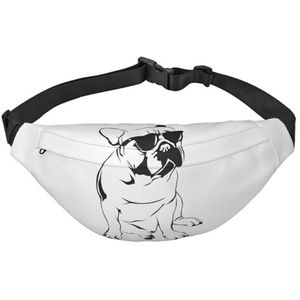 Bumbags voor dames en heren met verstelbare riem, heuptas voor dagelijks gebruik, reizen of hondenuitlaten, Grijze arrogante hond, Eén maat