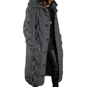 Damesvest oversized sweaterjas, modieuze trui met lange knopen, Stijl 12, XL