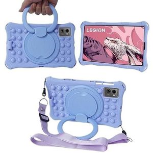 360 roterende siliconen hoes geschikt for Lenovo Legion Y700 2023 2022 8,8"" standaardhoes met handgreep schouderriem(Purpe,For Y700 2022)