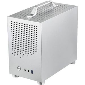 Swiixxer Micro-ITX SKTC A17 SGCC computerbehuizing, compatibel met Micro-ITX Mini-PC, zilver