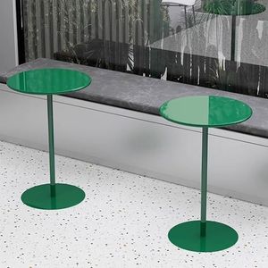 Ronde hoogte bartafel salontafel bijzettafel, bank zijsnacktafel toonbank bistro pubtafels cocktailtafel met metalen voet, groene kleine bijzettafel (Size : 60x60x72cm)