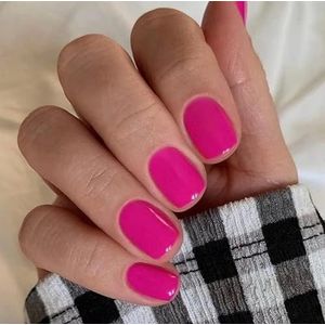 Coffin False Nails French Short Press on Nails Ballerina Acrylic Stick on Nails Pure Color Fake Nails 24pcs for Women and Girls, with solid glue, nail lamp(G)