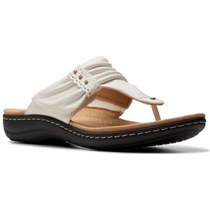 Clarks Laurieann Arla platte sandaal voor dames, Wit Multi Leer, 39 EU