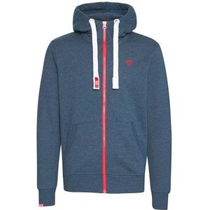 Solid - SDBenn High Neck Zip-Hoodie - Blauw - Heren Sweatjack met Capuchon
