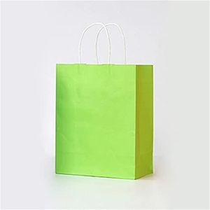 Geschenkzakken 10/20 stuks kleur kraftpapieren zak met handgrepen festival geschenkzak boodschappentassen geschenkdoos (kleur: lichtgroen, maat: 32 x 25 x 11 cm)