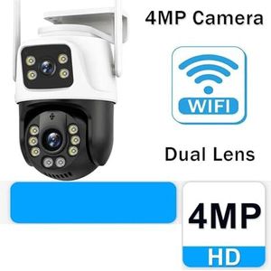 Camera's voor huisbeveiliging 9MP 4K Beveiligingscamera Buiten 8X Zoom PTZ IP-camera met drie lenzen AI Tracking Wifi-bewakingscamera's 4MP Draadloze CCTV-camera met bewegingsdetectie (Color : Plug,