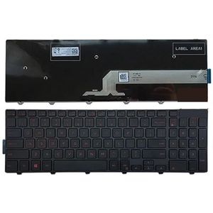 Toetsenbord voor Inspiron 15 3000 5000 0KPP2C SN8234 490.00H07.0L01 SG-63510-XUA 0JYP58 MP-13N7 0HHCC8 OG7P48 RU/Engels(Black Red no backlit)