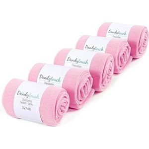 Dandytouch - Sokken voor heren en dames, 39-46, set van hoge en antislip katoenen sokken, 20 kleuren, maten 39, 42 en 43-46, naadloos, zwart voor mannen en vrouwen, Roze – 5 paar, One size