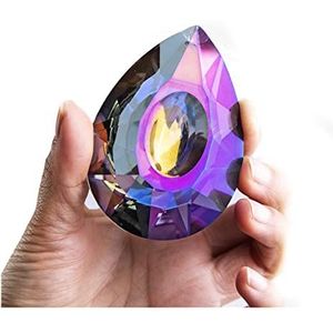 Prisma's en caleidoscoop kroonluchter met prisma's, hangende kristallen, 76 mm (geel), optische kits voor wetenschapsklasse (kleur: paars)