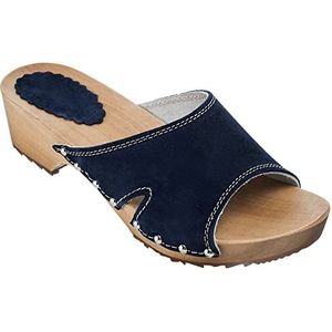 ESTRO Houten Damesschoenen Dames Muil Keuken Houten Klompen voor Vrouwen Houten Rubberen Veiligheidsklompen CDL01 (38, CDL04 Donkerblauw)