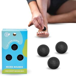 RAD Micro Rounds Set van 3 massageballen met hoge dichtheid voor kaak, voeten en handen, myofasciale ontspanning, zelfmassage, mobiliteit en herstel