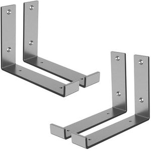 ML-Design 4 stuks plankbeugel 20x4x14cm grijs gemaakt van metaal, 8 inch plankbeugels, industriële plankbeugels, planksteun voor wandmontage, 90 graden wandbeugel, L-vormige wandplank, incl. schroeven