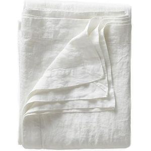 JOWOLLINA Laken Bedlaken met brievenhoeken, 100% linnen, soft washed afwerking, 180 g/m2 (265x280 cm, gebroken wit zacht)