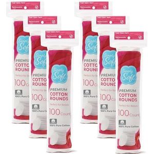 Twshiny Premium Cotton Rounds, 100% puur katoen, absorberende katoenen pads, 600 stuks (6-100 stuks verpakking)