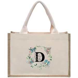 JMORCO Tote linnen tassen bloemen, vlinders, lotusletters, afdrukken, oversized canvas draagtassen, interne waterdichte boodschappentassen, Tote tassen, handtassen, Beige-d, Eén maat