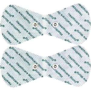 Healthcare World Draadloze TENS elektrodenpads, zelfklevende gelpads met 3,5 mm noppenverbinding, vlindervormige pads, compatibel met Beurer, Sanitas, KTR-2492 en Yucen Tien-machines, 1 paar