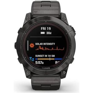 Fenix 7X Pro - Sapphire Solar Edition, Carbon Gray DLC Titanium met geventileerde titanium armband