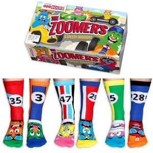 United Oddsocks Zoomers Box 6 Oddsocks For Boys UK 12-5,5 EUR 30,5-38,5 US 13,5-8, Meerkleurig