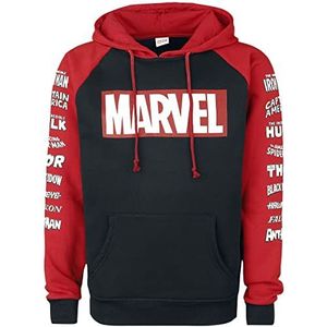 Marvel Logos Trui met capuchon zwart-rood L 65% katoen, 35% polyester Fan merch, Film