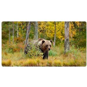 VAPOKF Bruine beer lopen rond het meer keuken mat, antislip wasbaar vloertapijt, absorberende keuken matten loper tapijten voor keuken, hal, wasruimte