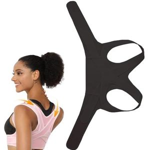 Ezata Seamless Posture Corrector, Back Brace Posture Corrector for Women and Men, Back Stretcher Posture Corrector, Fully Back Support Improve Back Posture and Lumbar Support (Color : Noir, Size : L