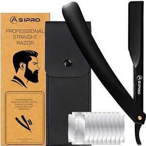 ASIPRO Scheermes Kapper met 10 Scheermesjes en Etui Professioneel Baber Razor Klassiek Traditioneel Barbier Scheermes Premium Kwaliteit Roestvrij Staal Nauwkeurig Scheermes Heren