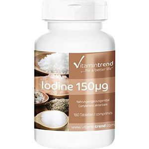 Jodiumtabletten - 150mcg - 180 tabletten - ! VOOR 6 MAANDEN ! - veganistisch - kaliumjodide | Vitamintrend®
