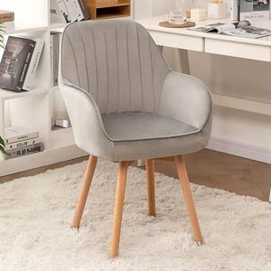 Home Bureaustoel Geen wielen Houten Eetkamerstoelen, Comfortabele Beklede Stoel, Stijlvolle Comfortabele Vanity Chair, voor Kantoor, Studie, Ijdelheid, Slaapkamer (Color : C)