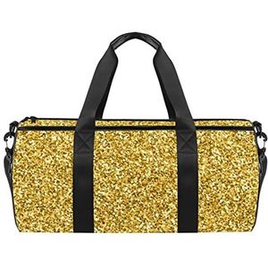 Bloemenpatroon Reizen Duffle Bag Sport Bagage met Rugzak Tote Gym Tas voor Mannen en Vrouwen, Goud Patroon, 45 x 23 x 23 cm / 17.7 x 9 x 9 inch