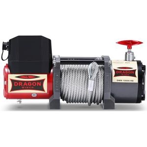 Dragon Winch Elektrische lier Maverick I 12V I 10000 lbs / 4536 kg, met staalkabel 24m voor sleepwagens, gemeentevoertuigen en brandweerwagens | met draadloze afstandsbediening + lieraccessoires
