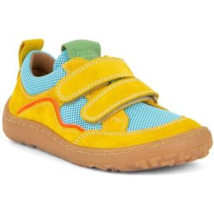 Froddo Blotevoetenschoenen/sneakers met klittenband, velours leer + mesh, kleurkeuze G3130246, blauw geel, 37 EU