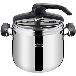 Lagostina Preziosa snelkookpan, 22 cm, 7 L, Pan + steelpan, Zilver