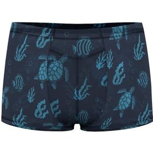 Blauwe schildpad en zeewier heren boxer slips sexy shorts mesh boxers ondergoed ademende onderbroek string