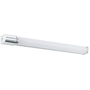 EGLO Tragacete Led-wandlamp, 1 lichtpunt, led-spiegellamp met stopcontact, wandlamp van aluminium en kunststof, badkamerlamp in chroom, wit, IP44