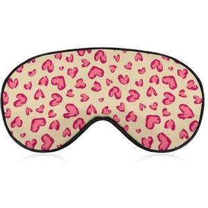 Hartbruin luipaardprint Valentijnsdag patroon slaapmasker met verstelbare riem, comfortabel zacht oogmasker slaaphulp, lichtblokkerende oogmaskers