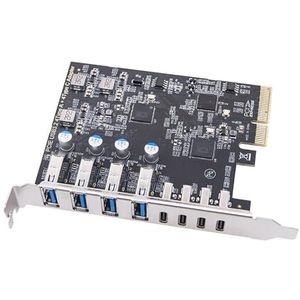 STBQHG Zeer snelle USB3.2 PCIe-kaart met 4 poorten Type C en 4-poorts USB A voor desktop-pc-uitbreiding 10Gbps gegevensoverdracht