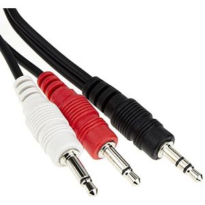 kenable Stereo Jack Plug naar Twin Mono Rood & Wit 3,5 mm Plugs Audio Splitter Kabel 3 m [3 meter]