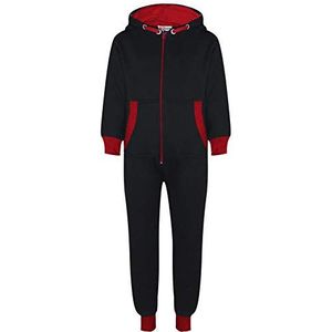 A2Z 4 Kids Meisjes Jongens A2Z Onesie Eendelig Contrast Fleece Hoodie Alles In Een - Onesie 350 Red 13