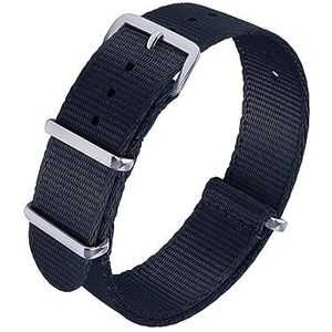 LUGEMA Premium Kwaliteit Nylon Band 20 Mm 22 Mm Veiligheidsgordel Horlogeband Sport For Nieuwe Materiaal Horlogebanden (Color : Black, Size : 20mm)