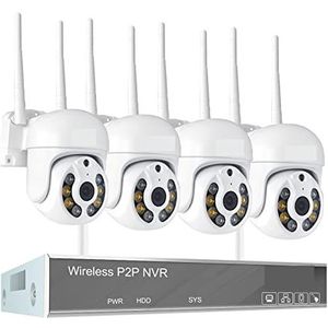 Beveiligingscamerasysteem H.265 3MP HD Draadloos Cctv-systeem Two Way Audio Waterdichte PTZ WIFI IP Bewakingscamera 8CH P2P NVR Video Surveillance Kit met hoge resolutie (Size : 3T, Color : 8CH NVR