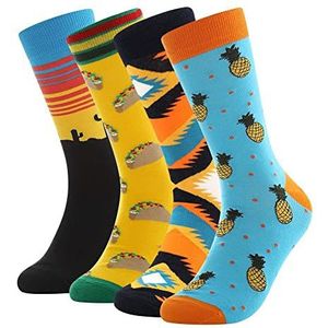 BISOUSOX Sokken Grappige Herensokken Vrolijke Sokken Heren Katoen Nieuwigheid Sokken Mannen Cadeau voor Mannen Kleurrijke Sokken Verjaardagscadeau